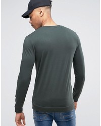 Asos Tall Lightweight Muscle Sweatshirt In Green