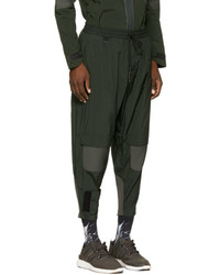 Y-3 Green Ribbed Track Pants
