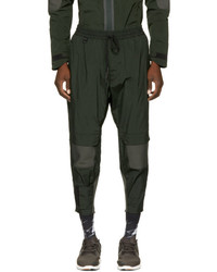 Y-3 Green Ribbed Track Pants