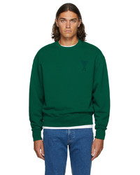 AMI Alexandre Mattiussi Green Ami De Cur Oversize Sweatshirt