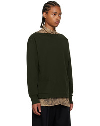 Dries Van Noten Green Off The Shoulder Sweatshirt