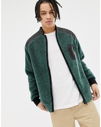Weekday Mont Zip Sweatshirt And Green