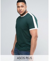 Asos Plus T Shirt With Retro Contrast Panels In Green