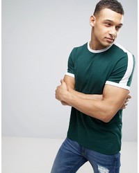Asos T Shirt With Retro Contrast Panels In Green