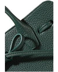 Mansur Gavriel Sun Mini Textured Leather Tote Forest Green