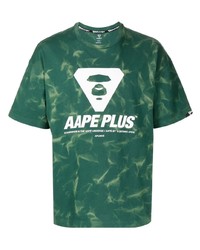 AAPE BY A BATHING APE Aape By A Bathing Ape Marbled Logo Print T Shirt