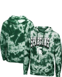Colosseum Green Michigan State Spartans Fanatic Tie Dye Pullover Hoodie