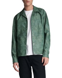 Dark Green Tie-Dye Shirt Jacket