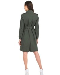 Burberry Embellished Cotton Blend Trench Coat