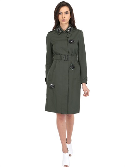 Burberry Embellished Cotton Blend Trench Coat, $3,995 | LUISAVIAROMA ...