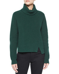 Proenza Schouler Asymmetric Slit Cashmere Blend Turtleneck Sweater