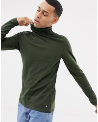Solid Long Sleeve Turtle Neck In Khaki