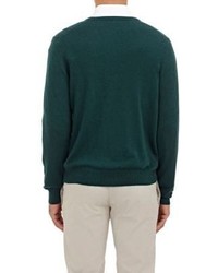 Piattelli Cashmere V Neck Sweater Green Size Large