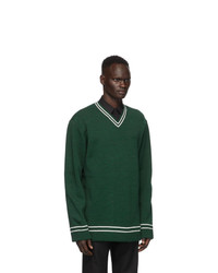 Maison Margiela Green Gauge 12 V Neck Sweater