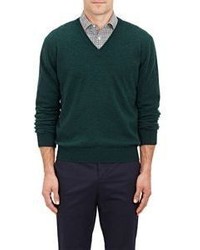 Barneys New York V Neck Sweater Green