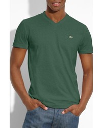 Lacoste Pima Cotton Jersey V Neck T Shirt In Dandelion Green At Nordstrom