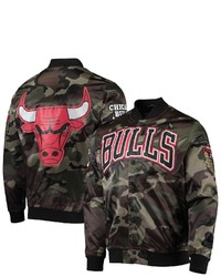 PRO STANDARD Camo Chicago Bulls Satin Full Snap Jacket At Nordstrom
