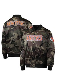 PRO STANDARD Camo New York Knicks Satin Full Snap Jacket At Nordstrom