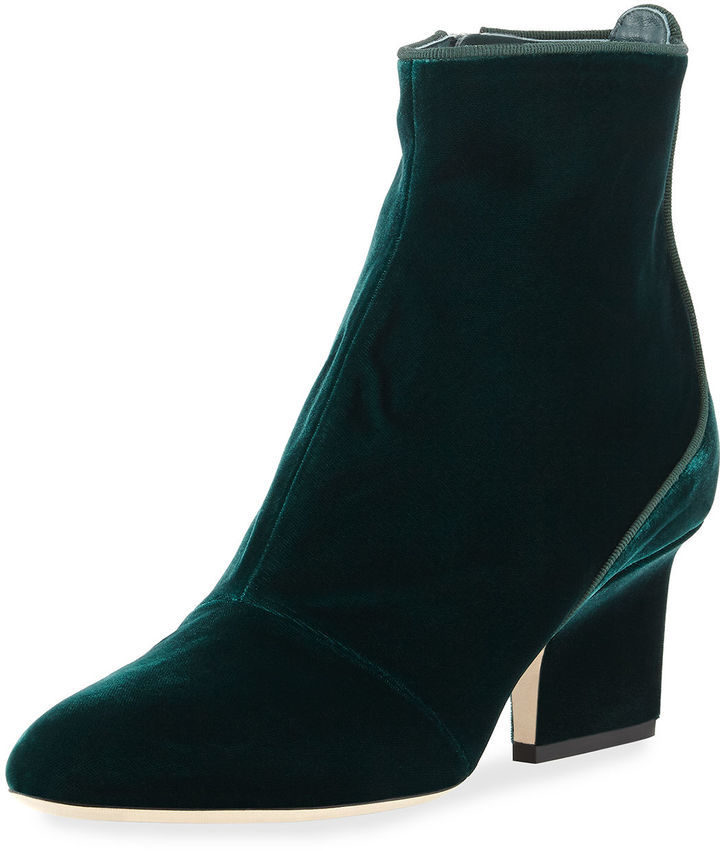 Green velvet ankle clearance boots