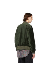 Engineered Garments Green Velvet Bomber Jacket