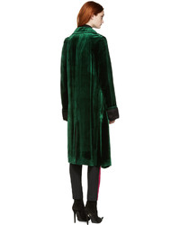 Haider Ackermann Green Velvet Long Coat