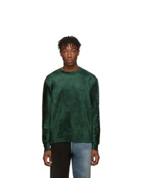 Dark Green Velvet Crew-neck Sweater