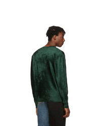 Balenciaga Green Velvet Knit Sweater