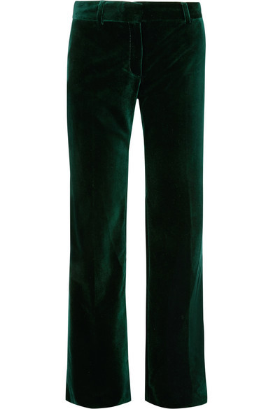 COTTON VELVET FLARE PANTS