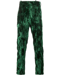 Emerald Crushed Velvet Pants