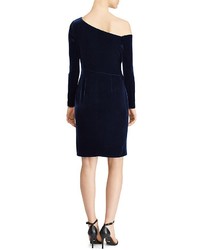 Lauren Ralph Lauren One Shoulder Velvet Dress 100%