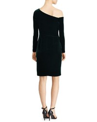 Lauren Ralph Lauren Petites Asymmetric One Shoulder Velvet Dress 100%