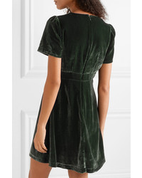madewell green velvet dress