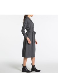 Uniqlo Idlf Flannel Striped Long Sleeve Dress