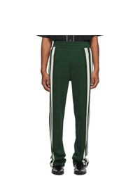 Dark Green Vertical Striped Sweatpants