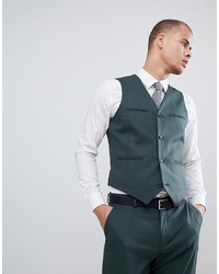 ASOS DESIGN Slim Suit Waistcoat In Forest Green