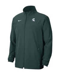 Nike Green Michigan State Spartans 2021 Sideline Full Zip Jacket