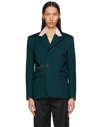 Charles Jeffrey Loverboy Green Pink Charles Suit Blazer