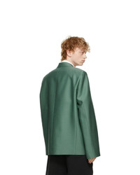 We11done Green Wool Silk Basic Blazer