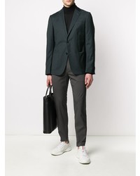 Z Zegna Textured Wool Single Breasted Suit Jacket