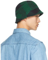 YMC Black Green Check Bucket Hat