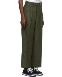 Thom Browne Green Donegal Tweed Single Pleat Trousers