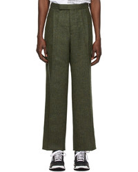 Thom Browne Green Donegal Tweed Single Pleat Trousers