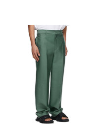 We11done Green Wool Basic Trousers