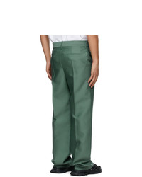 We11done Green Wool Basic Trousers