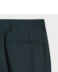 Paul Smith Slim Fit Dark Green Mini Check Wool Trousers