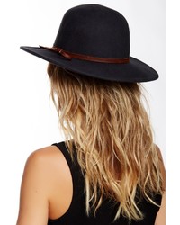 San Diego Hat Company Genuine Leather Trim Floppy Wool Hat