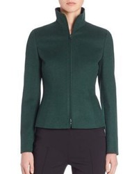 Akris Punto Fitted Wool Zip Front Jacket