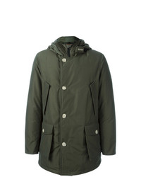 Woolrich Buttoned Hooded Coat Green
