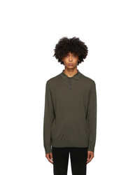 Dark Green Wool Polo Neck Sweater