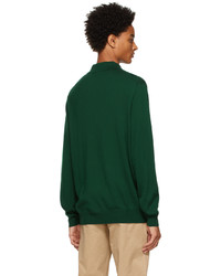 Lacoste Green Merino Wool Long Sleeve Polo